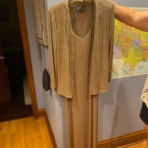 champagne evening dress with jacket